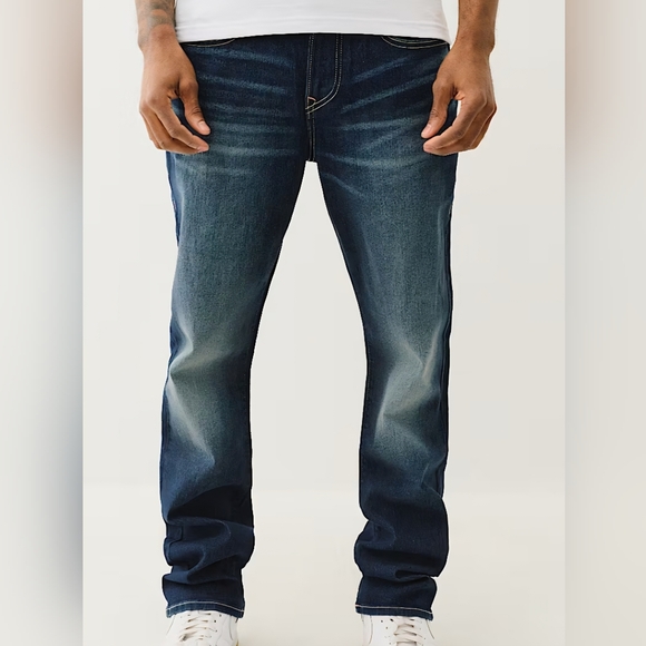 True Religion Men's Jeans Ricky SN Flap Straight Style 700225 Dark R Size 34X34 - Picture 1 of 15